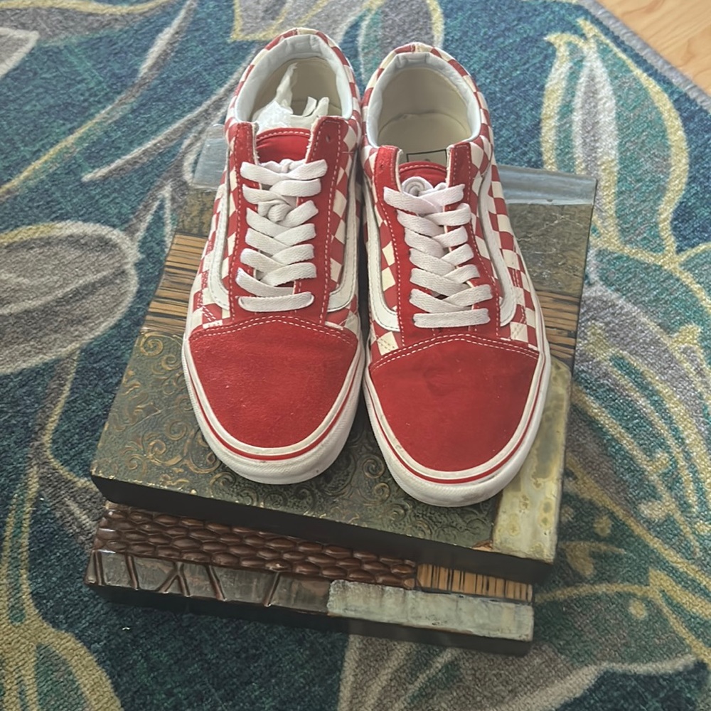 Red/White checkered Vans sneakers
